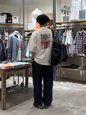 「niko and...（ニコアンド）の【ウルトラマンシリーズ】コラボプリントTシャツ（Tシャツ/カットソー、その他）」を使った、sogoさん（メンズ・180cm）の春コーディネート