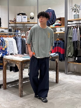 「HANES（ヘインズ）の【Hanes(ヘインズ)】別注クル―ネックTシャツ SHIRO＋KURO（Tシャツ/カットソー、その他）」を使った、sogoさん（メンズ・180cm）の春コーディネート