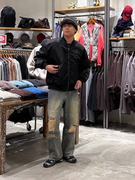 「niko and...（ニコアンド）のDistressed Denim Pants[niko and ...JEANS]（デニムパンツ、ブルー系）」を使った、sogoさん（メンズ・180cm）の秋コーディネート