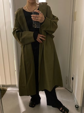 「ap retro（アプレトロ）のアイテム（トレンチコート）」を使った、mamiさん（レディース・156cm）の夏コーディネート