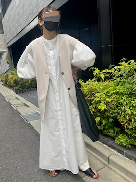 「ap retro（アプレトロ）のアイテム（シャツワンピース）」を使った、mamiさん（レディース・156cm）の夏コーディネート