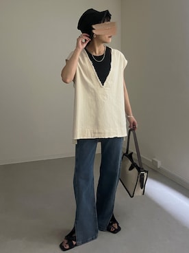 「ap retro（アプレトロ）のアイテム（帽子）」を使った、mamiさん（レディース・156cm）の夏コーディネート