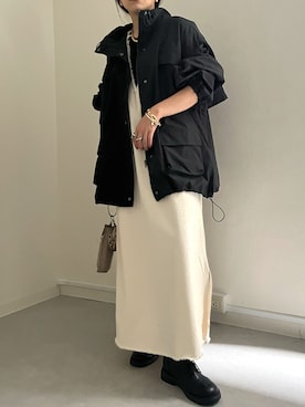 「ap retro（アプレトロ）のアイテム（ブルゾン）」を使った、mamiさん（レディース・156cm）の夏コーディネート