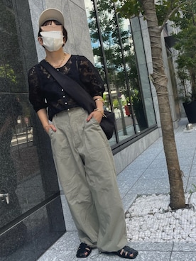 「ap retro（アプレトロ）のアイテム（帽子）」を使った、mamiさん（レディース・156cm）の夏コーディネート