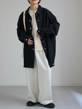 「ap retro（アプレトロ）のアイテム（デニムジャケット）」を使った、mamiさん（レディース・156cm）の冬コーディネート