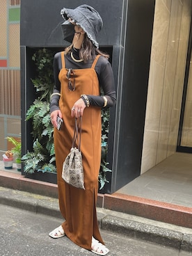 「ap retro（アプレトロ）のアイテム（帽子）」を使った、mamiさん（レディース・156cm）の夏コーディネート