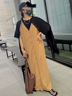 「ap retro（アプレトロ）のアイテム（帽子）」を使った、mamiさん（レディース・156cm）の夏コーディネート