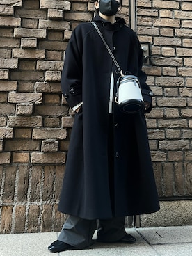 「ap retro（アプレトロ）のアイテム（ステンカラーコート）」を使った、mamiさん（レディース・156cm）の秋コーディネート