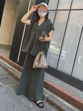 「ap retro（アプレトロ）のアイテム（帽子）」を使った、mamiさん（レディース・156cm）の夏コーディネート