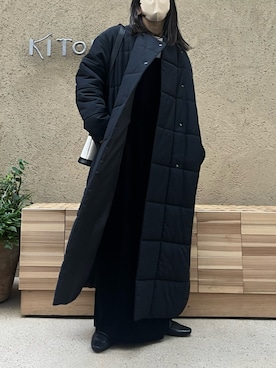 「ap retro（アプレトロ）のアイテム（ノーカラーコート）」を使った、mamiさん（レディース・156cm）の秋コーディネート