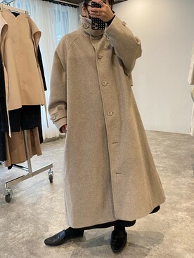 「ap retro（アプレトロ）のアイテム（ステンカラーコート）」を使った、mamiさん（レディース・156cm）の秋コーディネート