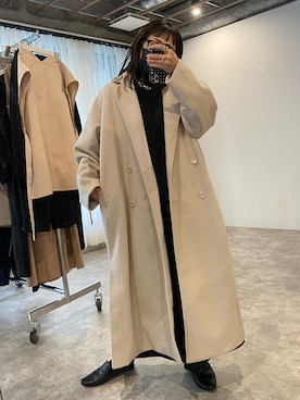 「ap retro（アプレトロ）のアイテム（チェスターコート）」を使った、mamiさん（レディース・156cm）の秋コーディネート