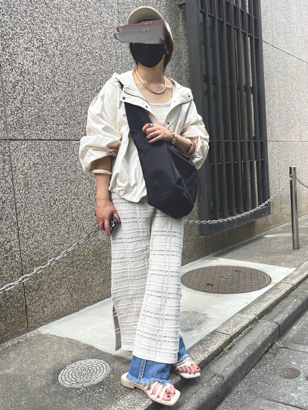 透かし編みニット ロングデザインキャミワンピースを使った人気