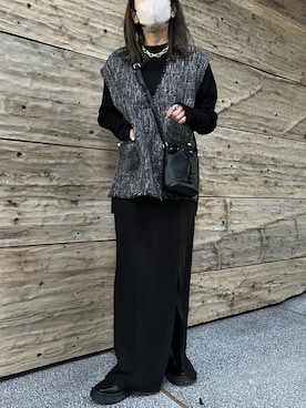 「アイテム（ベスト）」を使った、mamiさん（レディース・156cm）の冬コーディネート