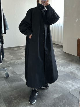 「ap retro（アプレトロ）のアイテム（ステンカラーコート）」を使った、mamiさん（レディース・156cm）の春コーディネート