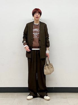 「MILOS（ミロス）のアイテム」を使った、森さん（レディース・162cm）の冬コーディネート