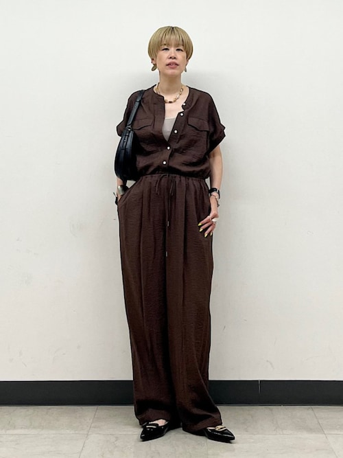 SHIPS Primary Navy Label:サテン パイピング リブ タンクトップ