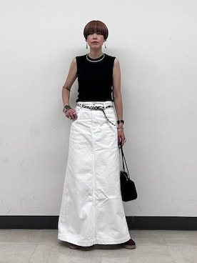 「＆MyuQ（アンドミューク）のアイテム」を使った、森さん（レディース・162cm）の夏コーディネート