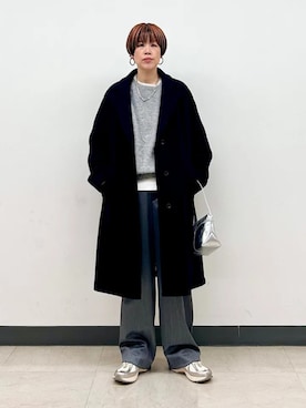 「アイテム（ショルダーバッグ）」を使った、森さん（レディース・162cm）の冬コーディネート