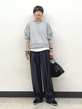 「SHIPS（シップス）のアイテム（スウェット）」を使った、森さん（レディース・162cm）の秋コーディネート