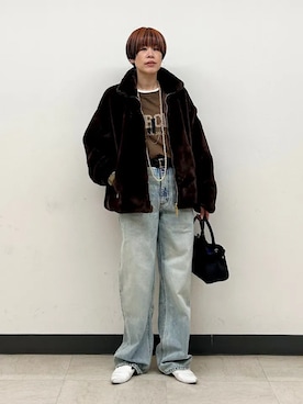 「MILOS（ミロス）のアイテム」を使った、森さん（レディース・162cm）の冬コーディネート