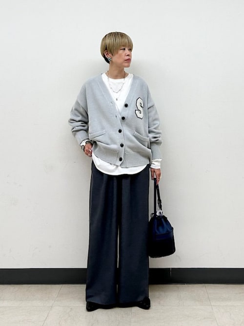 手洗い可能〉サガラ ワッペン レタード カーディガン（カーディガン