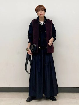 「SHIPS（シップス）のアイテム」を使った、森さん（レディース・162cm）の秋コーディネート
