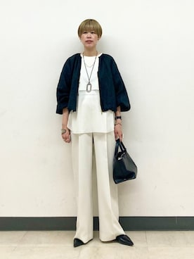 「SHIPS for women」｜「アイテム（ブルゾン）」を使った、森さん（レディース・162cm）の春コーディネート