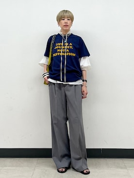 「SHIPS（シップス）のアイテム（ピアス（両耳用））」を使った、森さん（レディース・162cm）の夏コーディネート