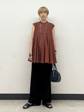 「EDER（エダー）のアイテム」を使った、森さん（レディース・162cm）の夏コーディネート