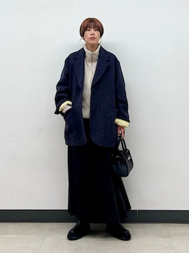 「MILOS（ミロス）のアイテム」を使った、森さん（レディース・162cm）の冬コーディネート