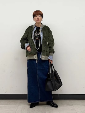 「SHIPS（シップス）のアイテム（アクセサリー）」を使った、森さん（レディース・162cm）の秋コーディネート