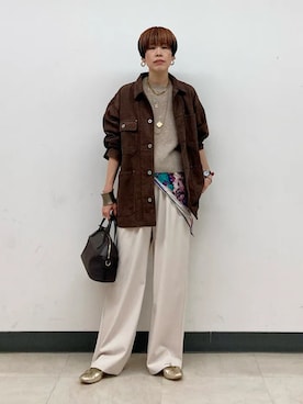 「BINDU（ビンドゥー）のアイテム」を使った、森さん（レディース・162cm）の秋コーディネート