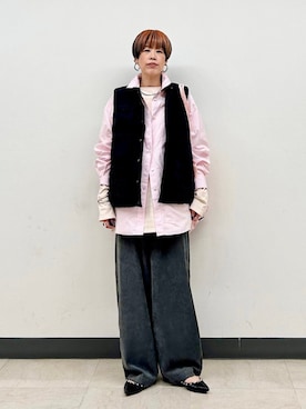 「SAINT JAMES（セントジェームス）のアイテム」を使った、森さん（レディース・162cm）の秋コーディネート