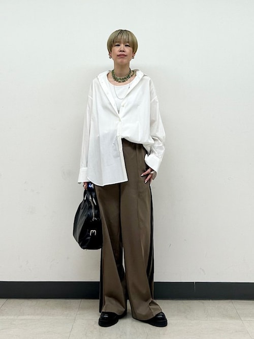 SHIPS Primary Navy Label:ピンタック ジャージー ライン パンツ