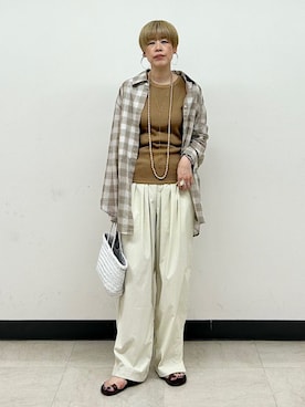 「アイテム（トップス）」を使った、森さん（レディース・162cm）の夏コーディネート