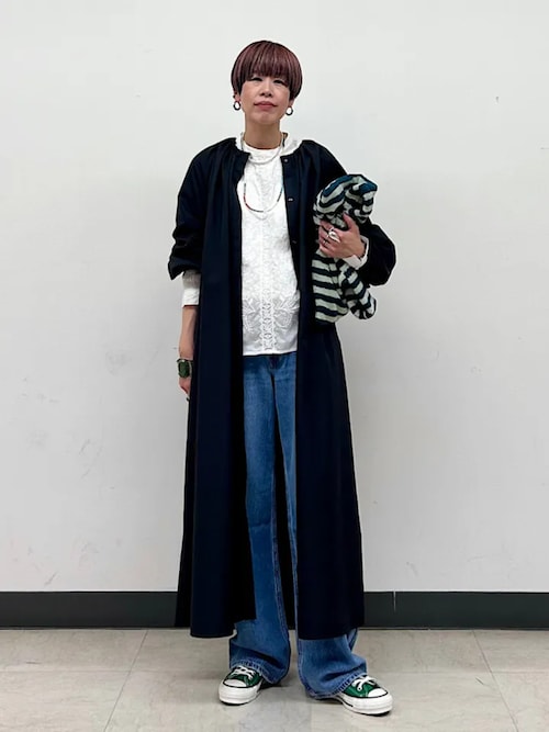SHIPS Primary Navy Label:〈手洗い可能〉撥水 羽織 ギャザー