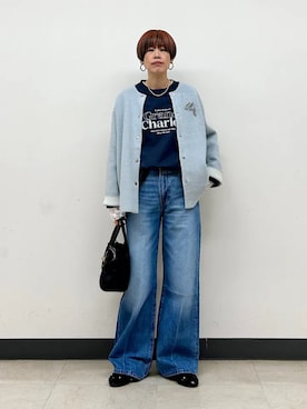 「Levi's」｜「アイテム（アクセサリー）」を使った、森さん（レディース・162cm）の冬コーディネート