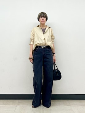 「アイテム（ベルト）」を使った、森さん（レディース・162cm）の冬コーディネート