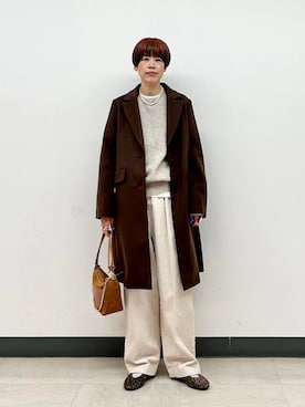 「アイテム（バレエシューズ）」を使った、森さん（レディース・162cm）の秋コーディネート