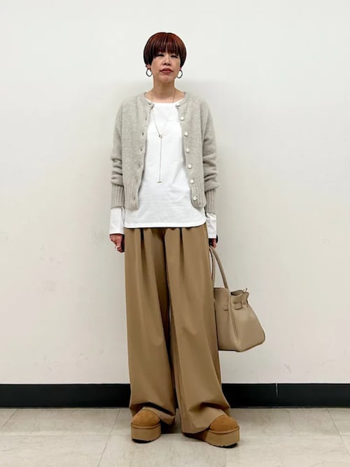 ワイド クルーネック コットン ロング スリーブ TEE（Tシャツ