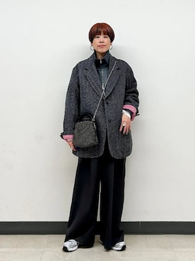 「アイテム（ブルゾン）」を使った、森さん（レディース・162cm）の秋コーディネート