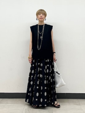 「アイテム（スカート）」を使った、森さん（レディース・162cm）の夏コーディネート