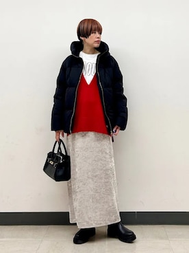 「MILOS（ミロス）のアイテム」を使った、森さん（レディース・162cm）の冬コーディネート