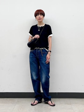 「LAOCOONTE（ラオコンテ）のアイテム」を使った、森さん（レディース・162cm）の夏コーディネート