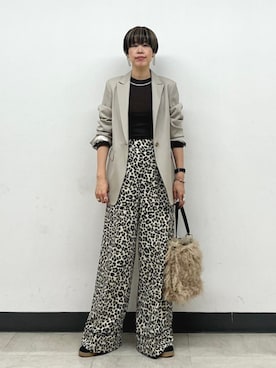 「アイテム（ハンドバッグ）」を使った、森さん（レディース・162cm）の秋コーディネート