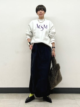 「SHIPS（シップス）のアイテム（スウェット）」を使った、森さん（レディース・162cm）の秋コーディネート