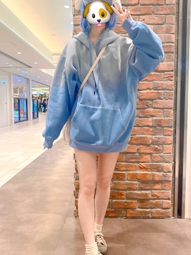 「no brand（ノーブランド）のアイテム（パーカー）」を使った、noaさん（レディース・166cm）の秋コーディネート
