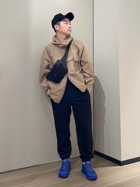 「いまどきジャケット写真」｜「アイテム（ナイロンジャケット）」を使った、🔩J.HARAさん（メンズ・167cm）の春コーディネート