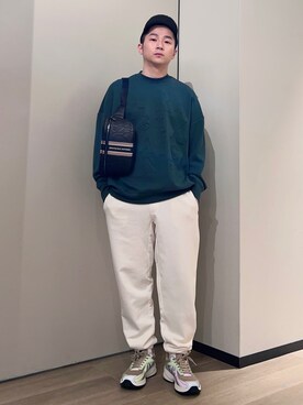 「ARMANI EXCHANGE（アルマーニエクスチェンジ）の【A|X アルマーニ エクスチェンジ】リーフデザイン　半袖ポロシャツ/REGULAR」を使った、🔩J.HARAさんのコーディネート